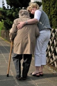 Elderly woman walking