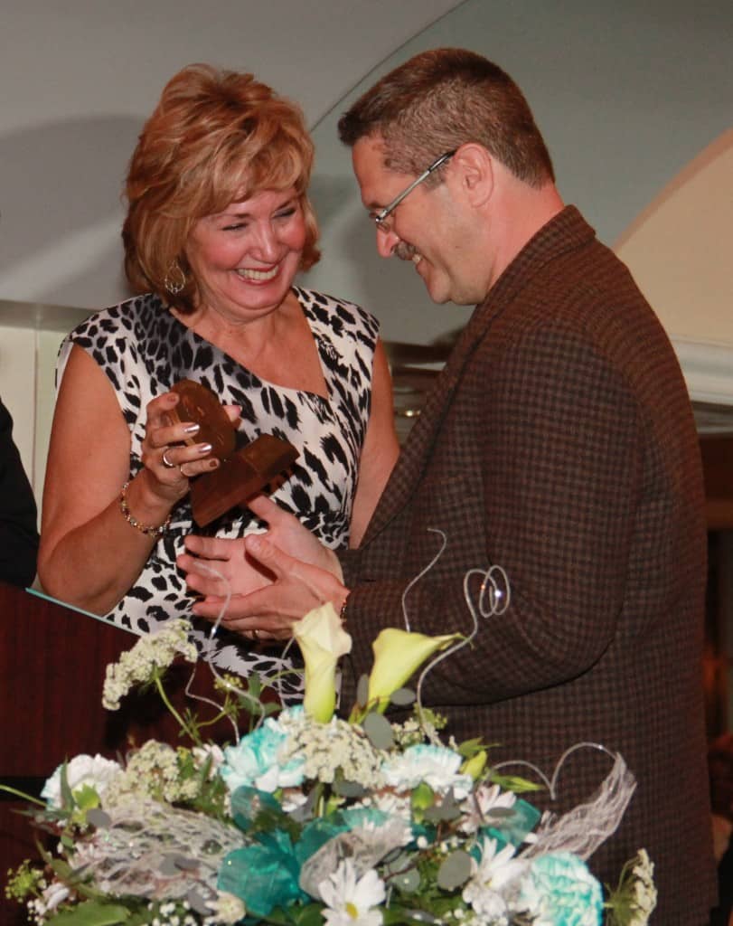 Local Resident Receives Monongahela Valley Hospital’s 2013 Protin Award 1 Monongahela Valley Hospital’s 2013 Protin Award Winner Dale Varega, of Monongahela, accepts his award at the hospital’s 41st Annual Service Awards Dinner on May 6 at the Willow Room in Rostraver, from last year’s winner, Mary Lou Murt, senior vice president of Nursing.